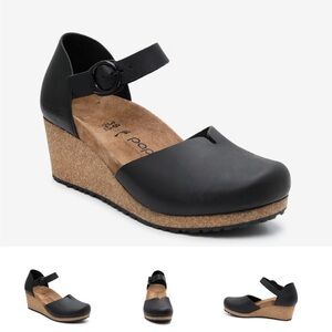 Birkenstock Papillio By Birkenstock Mary Wedge Sandal - Black Leather